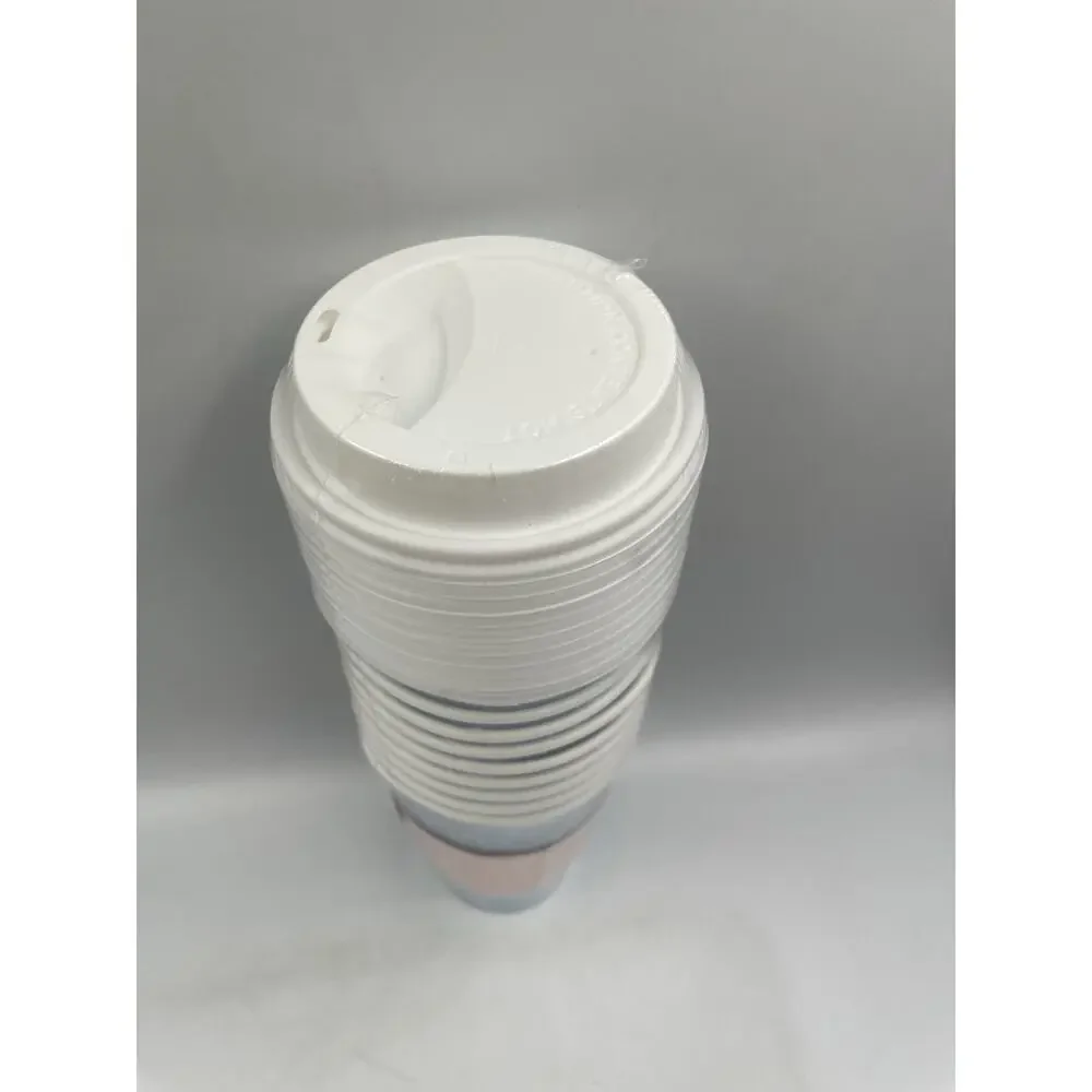 NEW Miffy Set Of 10 Hot Travel Cups 16 Oz With Sleeves & Lids